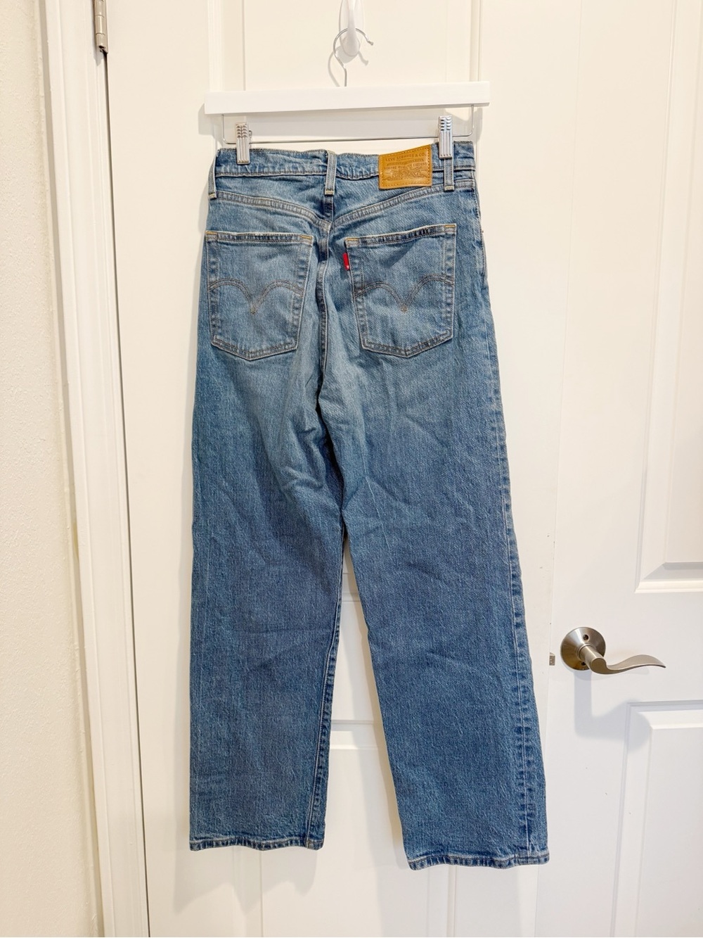 LEVI’S Ribcage Straight Jeans size 27 Rigid Denim High Rise - Picture 5 of 11